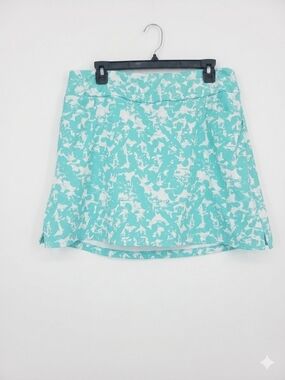 adidas Aqua & White Printed Athletic Skort